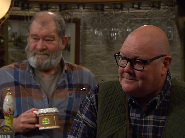 Bear and Paddy on Emmerdale on December 25, 2020