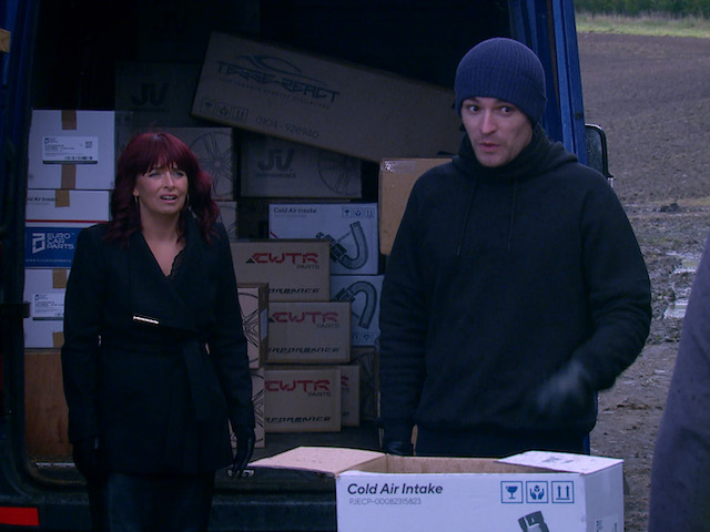 Charity and Mack on Emmerdale on December 28, 2020