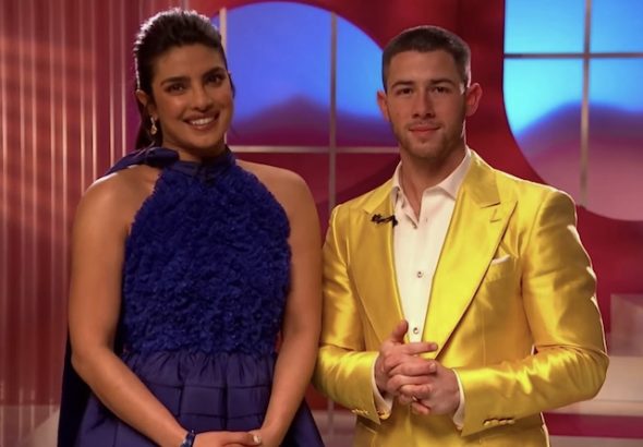 Priyanka Chopra and Nick Jonas presenting the Oscar nominations