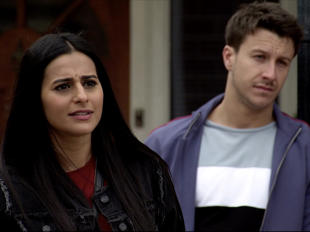 Alya and Ryan on Coronation Street on August 28, 2020