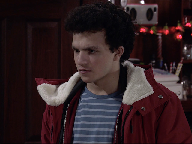 Carla, Peter and Simon on Coronation Street on December 16, 2020