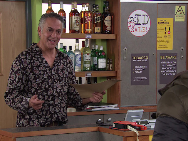 Dev reacts to Aadi and Asha's mock results on Coronation Street on January 8, 2021