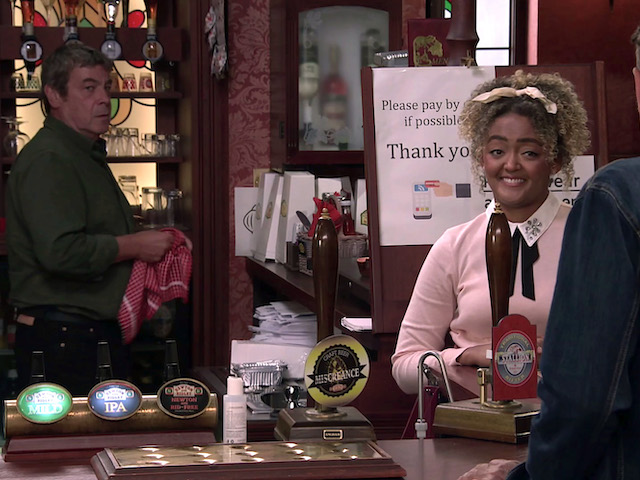 Johnny, Scott and Emma on Coronation Street on October 9, 2020