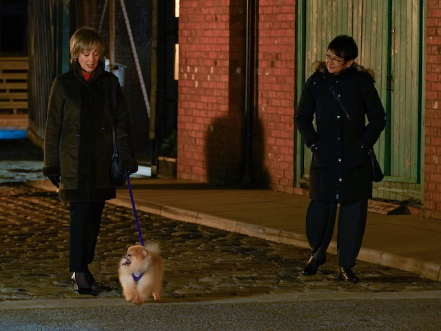 Elaine, Yasmeen and Evelyn on Coronation Street on January 22, 2021