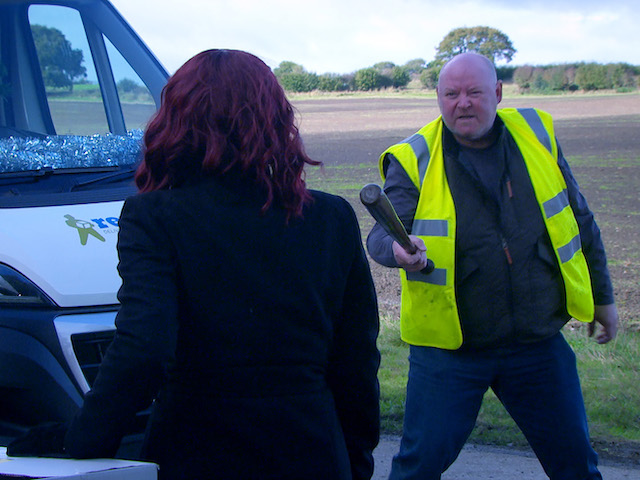 Charity and the driver on Emmerdale on December 28, 2020