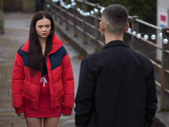 Ella faces Victor on Hollyoaks on December 28, 2020