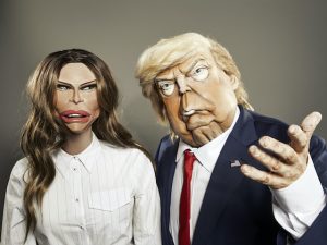 The Melania Trump and Donald Trump puppets for Spitting Image