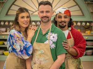 Georgie Grasso, Christiaan de Vries and Dylan Bachelet for The Great British Bake Off