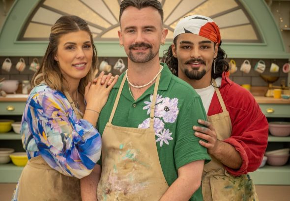 Georgie Grasso, Christiaan de Vries and Dylan Bachelet for The Great British Bake Off