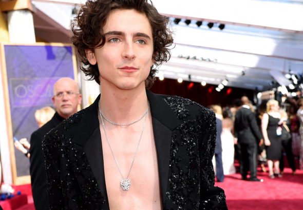 Timothee Chalamet pictured on March 27, 2022