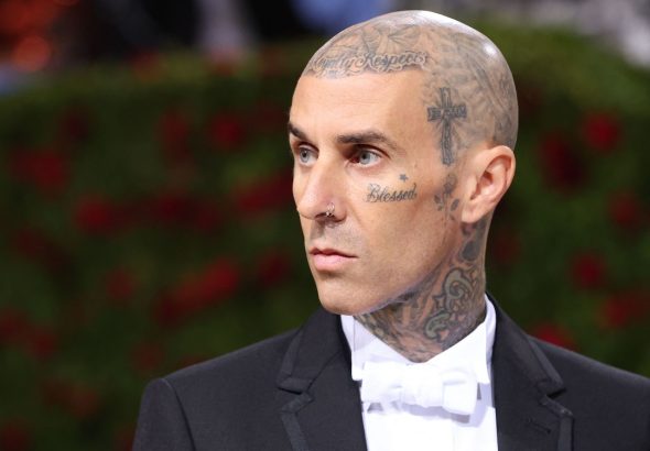 Travis Barker pictured on May 2, 2022