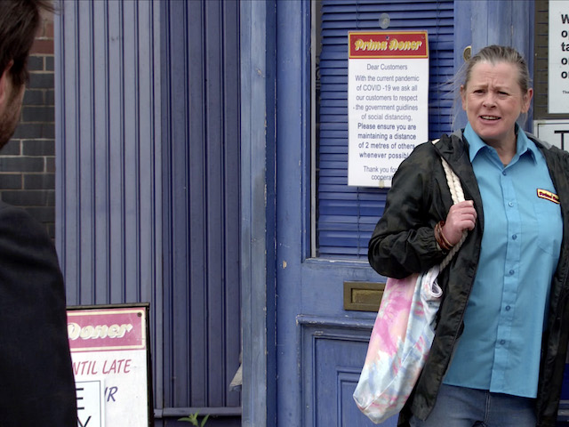 Adam and Bernie on Coronation Street on August 10, 2020