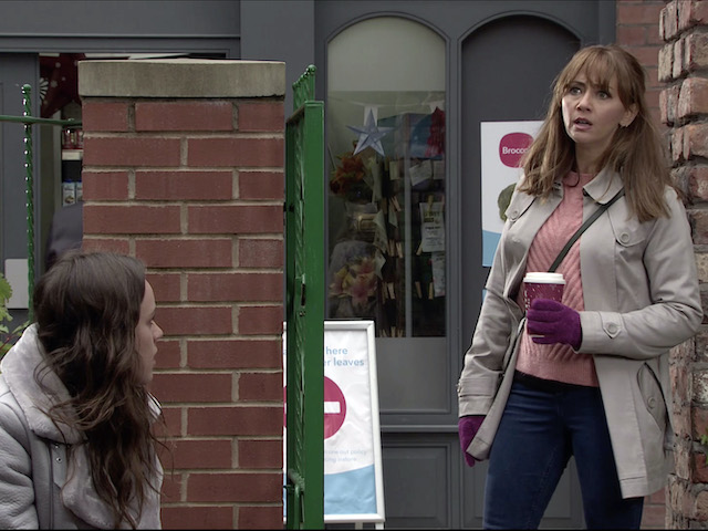 Ray, Faye and Maria on Coronation Street on December 14, 2020