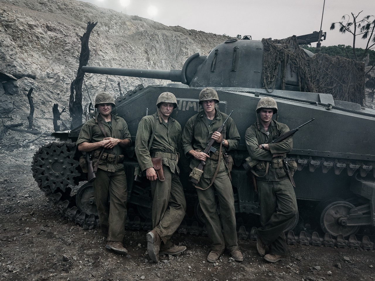 Ray Nicholson as Tony Butkovich, Tom Francis as Dave Schreiner, Bill Skarsgård as Bob Bauman and Nicholas Galitzine as John McLaughry in The Mosquito Bowl