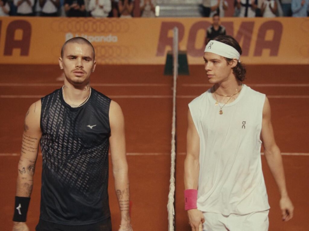 Romeo Beckham and Paul Kircher in Forty Love