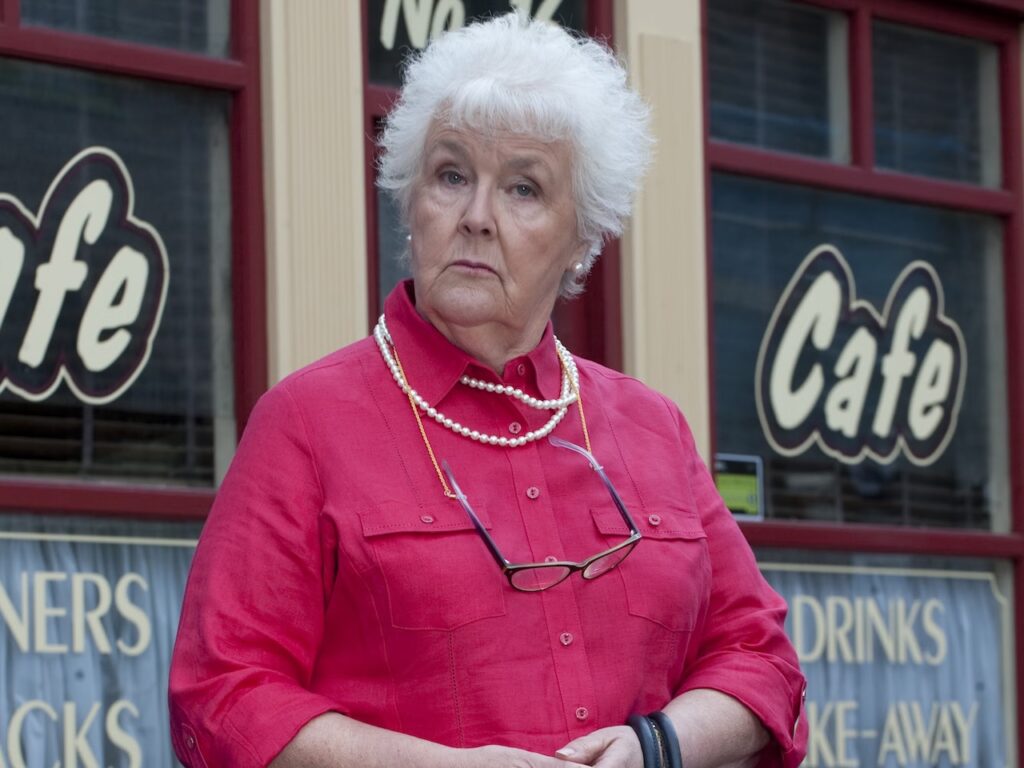Stephanie Cole as Sylvia Goodwin in Coronation Street