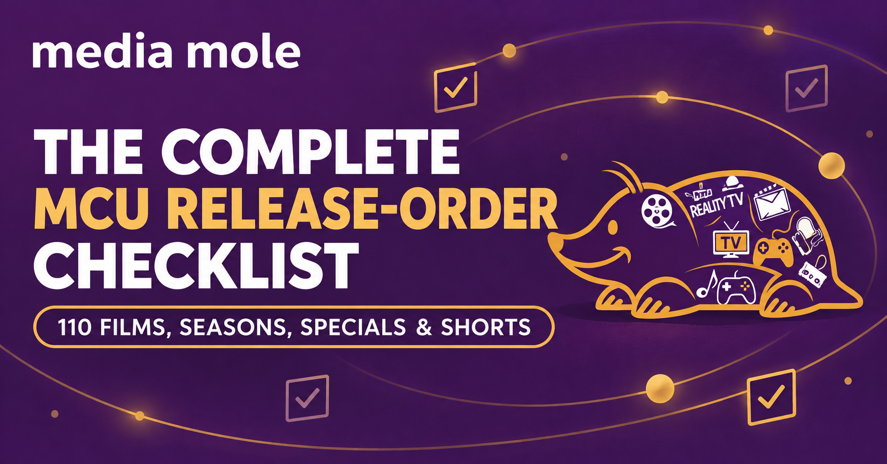 The complete Marvel MCU release-order checklist from Media Mole