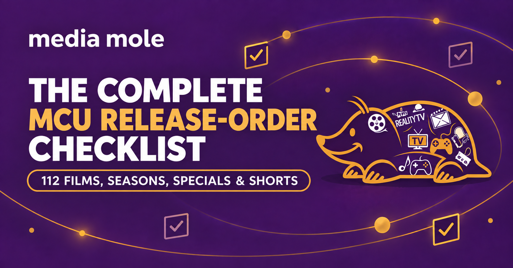 The complete Marvel MCU release-order checklist from Media Mole