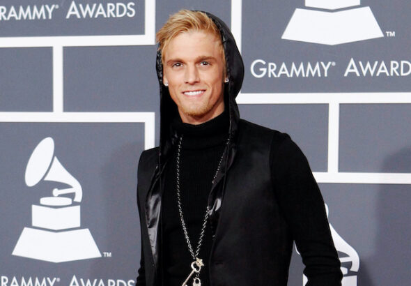 Singer Aaron Carter poses on the red carpet at the 52nd annual Grammy Awards in Los Angeles on January 31, 2010.