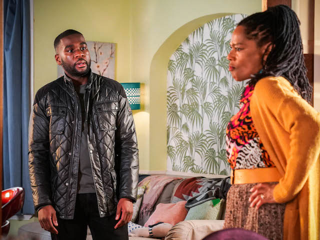 Isaac and Sheree on EastEnders on April 5, 2021