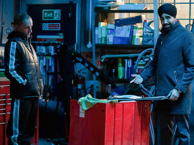 Stas' and Kheerat on EastEnders on March 1, 2021
