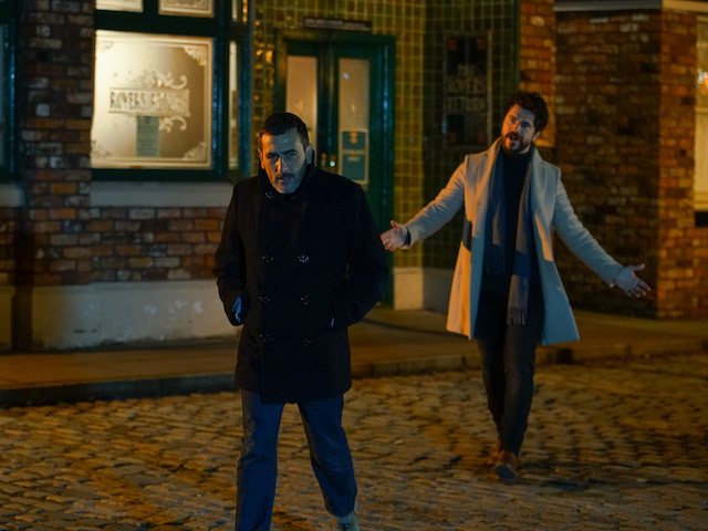 Peter and Adam on Coronation Street on January 25, 2021