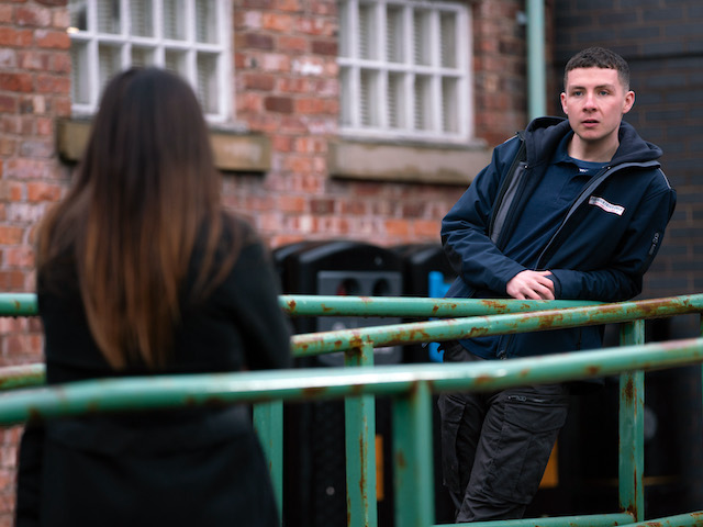 Jacob and Carla on Coronation Street on March 5, 2021