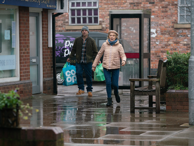 Tim and Elaine on Coronation Street on March 1, 2021