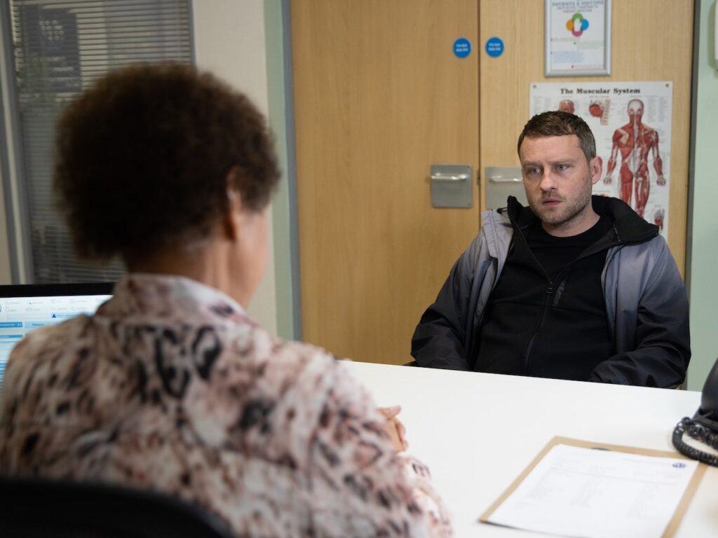 Paul Foreman (Peter Ash) at his neurology appointment in Coronation Street