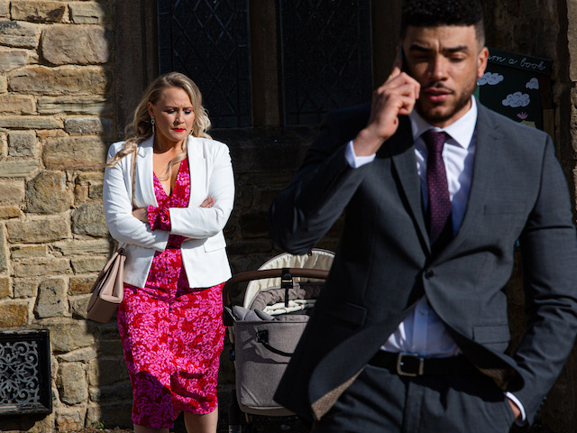Tracy and Nate on Emmerdale on May 13, 2021