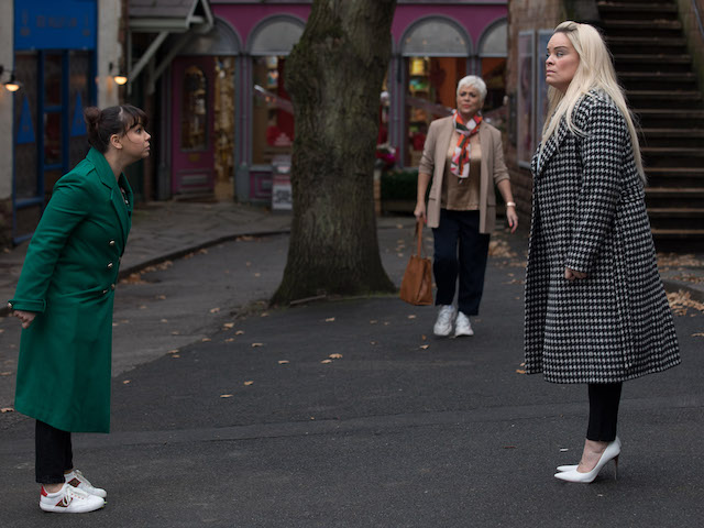 Nancy, Trish and Grace on Hollyoaks on February 12, 2021