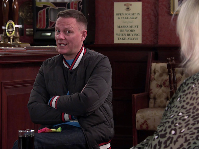 Sean on Coronation Street on March 8, 2021