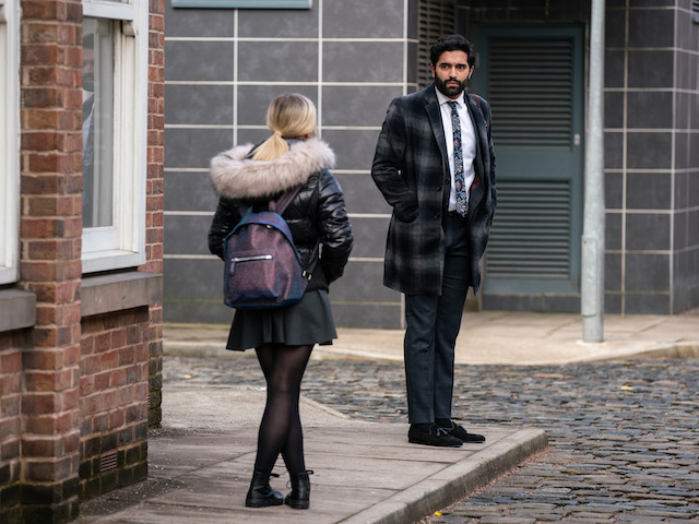 Kelly and Imran on Coronation Street on March 26, 2021