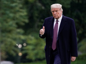 Donald Trump returning to the White House on October 1, 2020