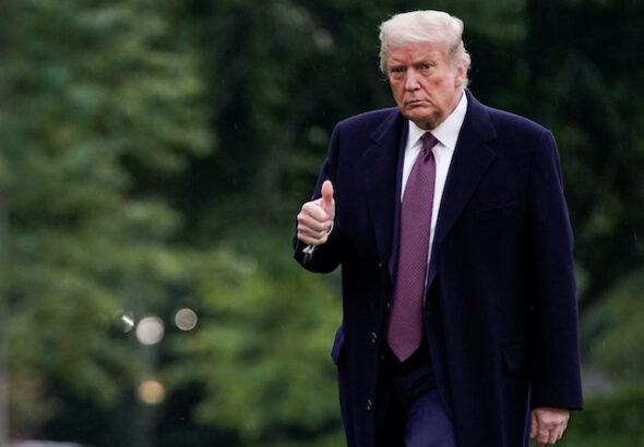 Donald Trump returning to the White House on October 1, 2020