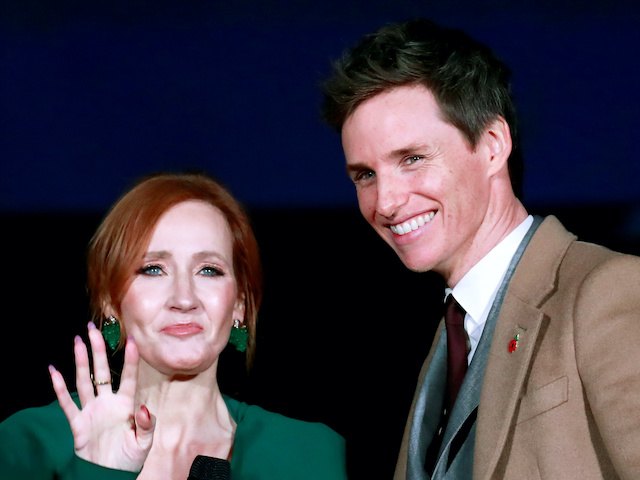 J.K. Rowling and Eddie Redmayne at the Fantastic Beasts: The Crimes of Grindelwald premiere in Paris on November 8, 2018