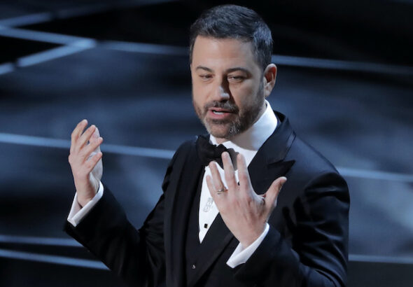 Jimmy Kimmel hosting the Academy Awards in 2018