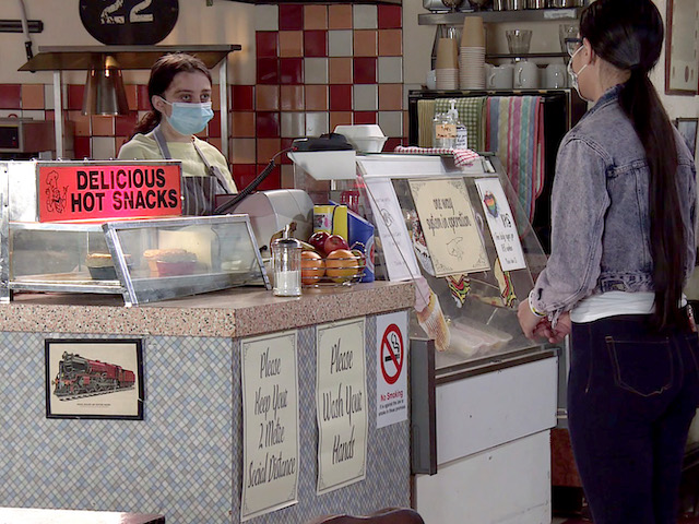 Nina and Asha on Coronation Street on May 28, 2021