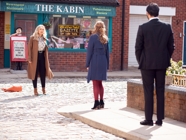 Laura, Imran and Toyah on Coronation Street on May 14, 2021