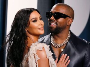 Kim Kardashian and Kanye West attend the Vanity Fair Oscar party in Beverly Hills during the 92nd Academy Awards, in Los Angeles, California, U.S. on February 9, 2020.