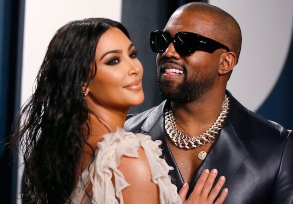 Kim Kardashian and Kanye West attend the Vanity Fair Oscar party in Beverly Hills during the 92nd Academy Awards, in Los Angeles, California, U.S. on February 9, 2020.