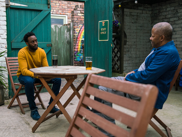 Michael and Ed on Coronation Street on May 12, 2021