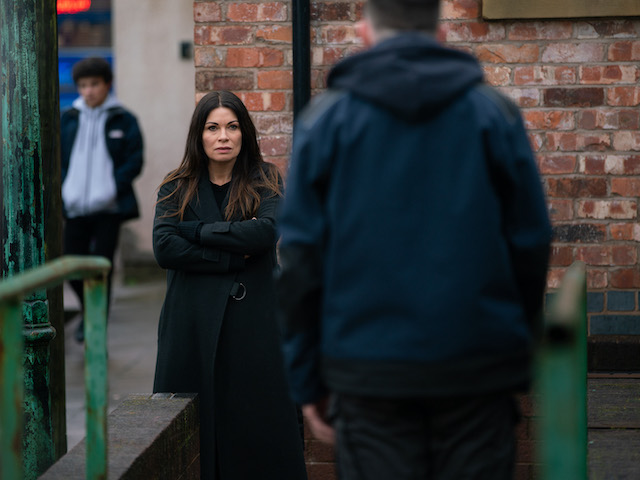 Carla, Jacob and Simon on Coronation Street on March 5, 2021