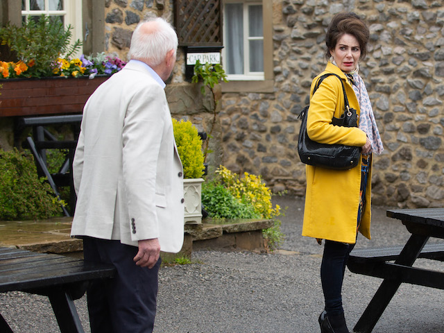 Faith and Pollard on Emmerdale on July 2, 2021