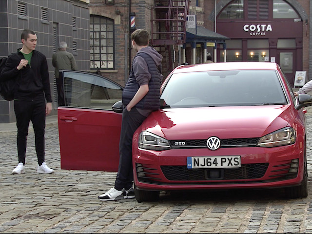 Corey and Eli on Coronation Street on May 5, 2021