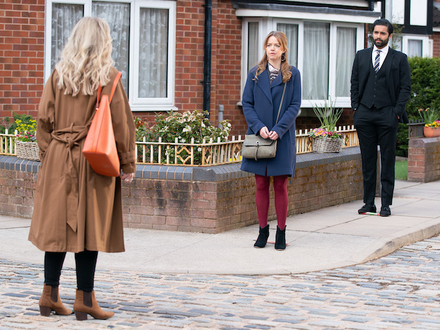 Laura, Toyah and Imran on Coronation Street on May 14, 2021