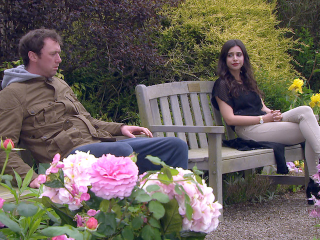 Liam and Meena on Emmerdale on July 19, 2021