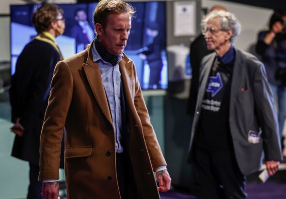 Candidate Laurence Fox arrives for the results of the London mayoral election, at the City Hall in London, Britain on May 8, 2021.