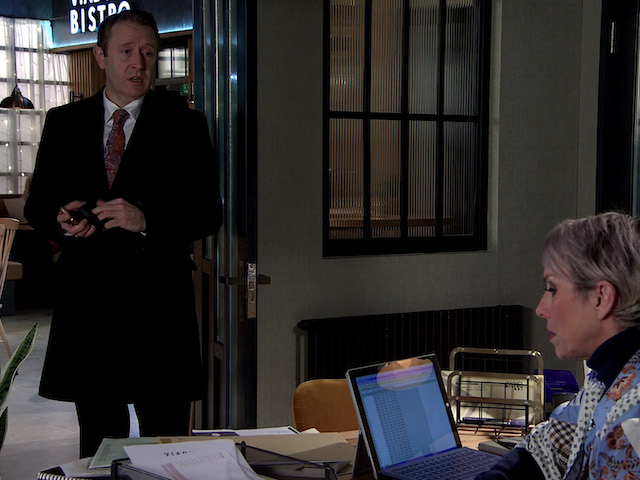 Miles and Debbie on Coronation Street on February 8, 2021