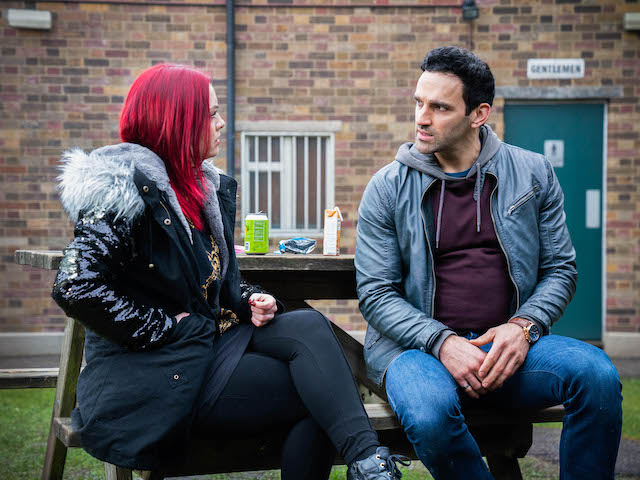 Whitney and Kush on EastEnders on April 8, 2021